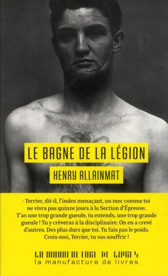 Couverture du livre « Le bagne de la légion » de Henry Allainmat aux éditions La Manufacture De Livres