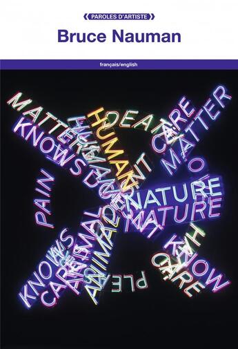 Couverture du livre « Bruce Nauman » de Nauman Bruce aux éditions Fage