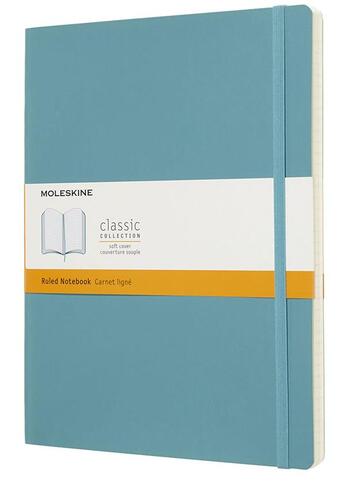 Couverture du livre « Carnet ligne très grand format souple bleu lagon » de Moleskine aux éditions Moleskine Papet