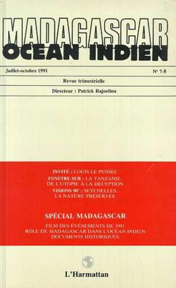 Couverture du livre « Madagascar Océan Indien n°7/8 » de  aux éditions L'harmattan