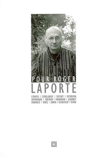 Couverture du livre « Pour Roger Laporte » de  aux éditions Leo Scheer