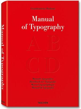 Couverture du livre « Manual of typography / manuel typographique » de Giambattista Bodoni aux éditions Taschen