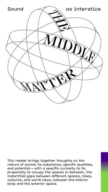 Couverture du livre « The middle matter ; sound as interstice » de Julia Eckhardt et Caroline Profanter et Henry Andersen aux éditions Les Presses Du Reel