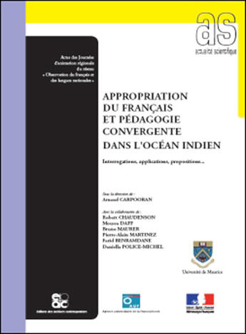 Couverture du livre « Appropriation du francais et pedagogie convergente dans l ocean indien » de  aux éditions Archives Contemporaines