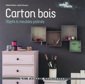 Couverture du livre « Carton bois objets & meubles patines » de Cecile Thouvard et Olivier Mokette aux éditions Le Temps Apprivoise