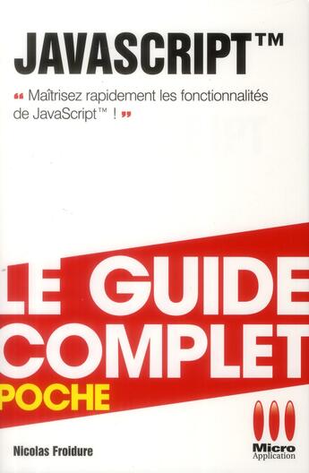 Couverture du livre « JavaScript » de Nicolas Froidure aux éditions Ma