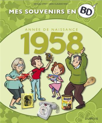 Couverture du livre « Mes souvenirs en BD Tome 19 : 1958 » de Samuel Otrey et Jean Claudio Vinci aux éditions Dupuis