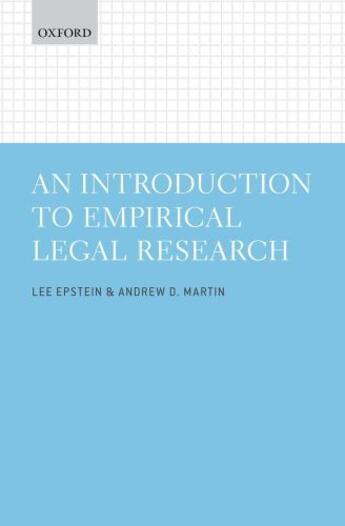 Couverture du livre « An Introduction to Empirical Legal Research » de Martin Andrew D aux éditions Oup Oxford