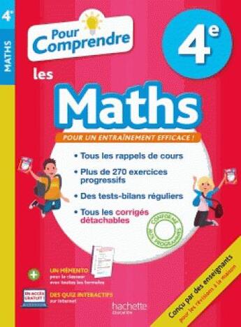 Couverture du livre « Pour comprendre maths 4e » de Philippe Rousseau aux éditions Hachette Education