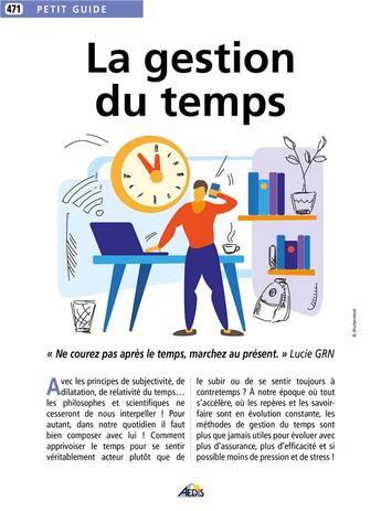 Couverture du livre « La gestion du temps » de  aux éditions Aedis