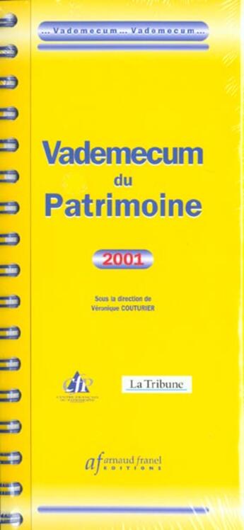 Couverture du livre « Vademecum Du Patrimoine 2001 » de Veronique Couturier aux éditions Sefi