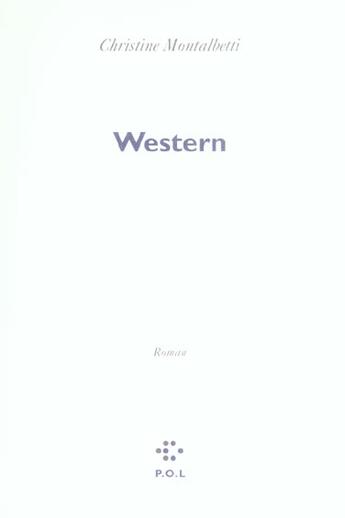Couverture du livre « Western » de Christine Montalbetti aux éditions P.o.l