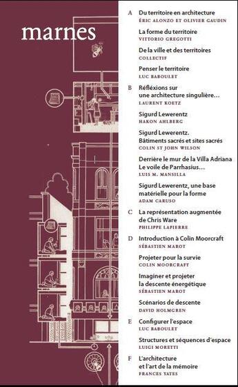 Couverture du livre « Marnes #5 documents d'architecture /francais » de  aux éditions Building Books