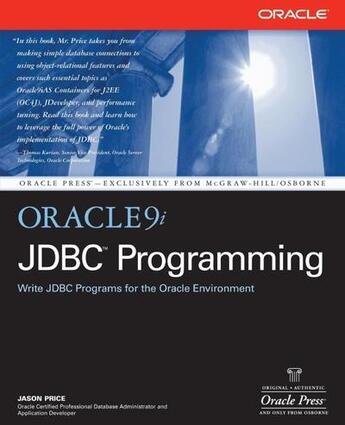 Couverture du livre « Oracle9i jdbc programming » de Price Jason aux éditions Mcgraw-hill Education