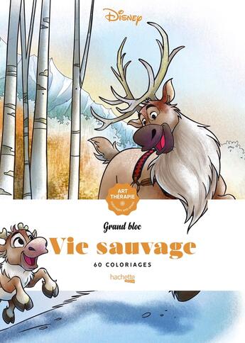 Couverture du livre « Art-thérapie ; grand bloc : Disney : vie sauvage » de Jean-Luc Guerin aux éditions Hachette Pratique