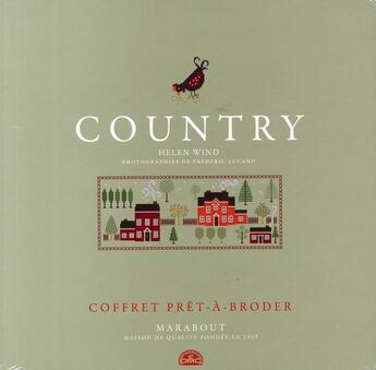 Couverture du livre « Coffret prêt-à-broder : country » de Wind-H aux éditions Marabout