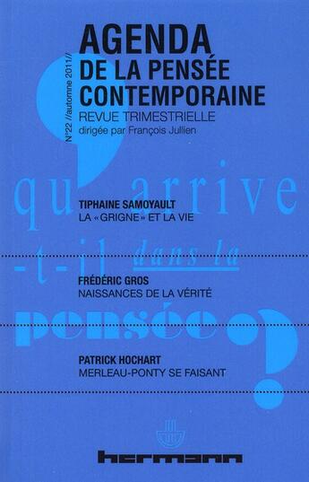 Couverture du livre « Agenda de la ensee contemporaine, n 22 » de Julien Francois aux éditions Hermann