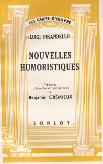 Couverture du livre « Nouvelles humoristiques » de Luigi Pirandello aux éditions Nel