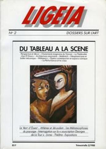 Couverture du livre « Ligeia n 2 du tableau a la scene » de  aux éditions Revue Ligeia