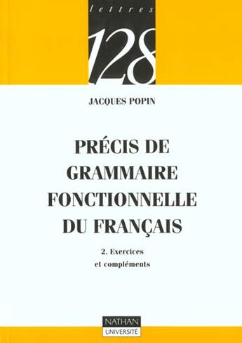 Couverture du livre « Grammaire Foctionnelle Du Francais T.2 » de Popin aux éditions Nathan