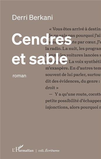 Couverture du livre « Cendres et sable » de Derri Berkani aux éditions L'harmattan