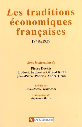 Couverture du livre « Traditions economiques francaises 1848-1939 » de  aux éditions Cnrs