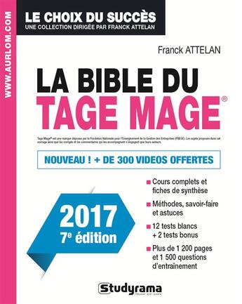 Couverture du livre « La bible du Tage Mage (édition 2017) » de Attelan Franck aux éditions Studyrama