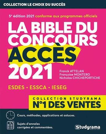 Couverture du livre « La bible du concours accès (édition 2021) » de  aux éditions Studyrama