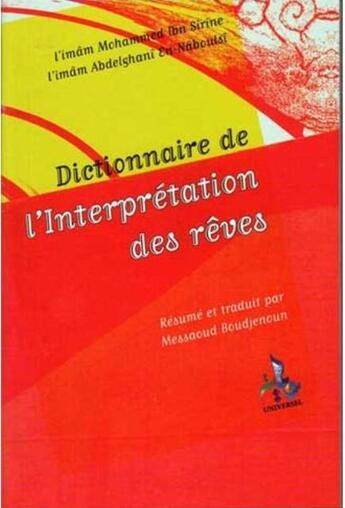 Couverture du livre « L'interprétation des rêves » de Masseoud Boudjenoun aux éditions Universel