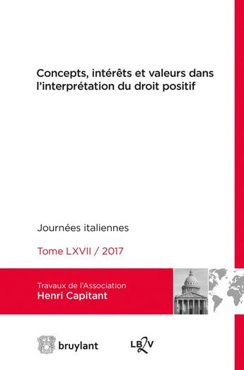 Couverture du livre « Concepts, intérêts et valeurs dans l'interprétation du droit positif ; journées internationales de l » de  aux éditions Bruylant