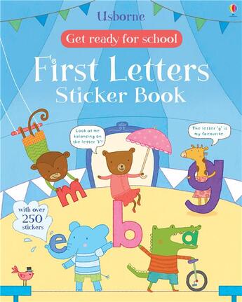 Couverture du livre « Get ready for school ; first letters sticker book » de Hannah Wood aux éditions Usborne
