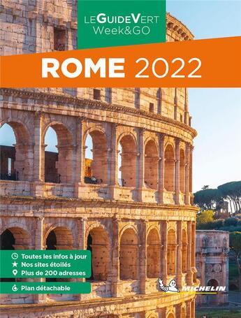 Couverture du livre « Le guide vert week&go ; Rome (édition 2022) » de Collectif Michelin aux éditions Michelin