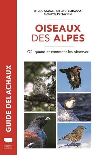 Couverture du livre « Oiseaux des Alpes : où, quand, comment les observer » de Bruno Caula et Pier Luigi Beraudo et Massimo Pettavino aux éditions Delachaux & Niestle