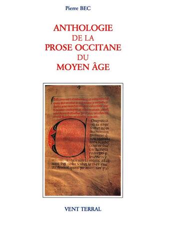 Couverture du livre « Anthologie de la prose occitane du moyen age (xiie-xve s.) ii » de Pierre Bec aux éditions Vent Terral