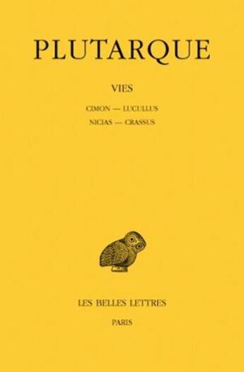 Couverture du livre « Vies Tome 7 » de Plutarque aux éditions Belles Lettres