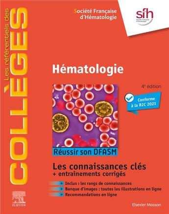 Couverture du livre « Hématologie : réussir son DFASM, connaissances clés (4e édition) » de  aux éditions Elsevier-masson