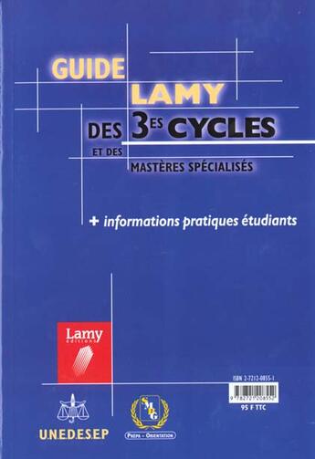 Couverture du livre « Guide des 3emes cycle 7ed » de Lamy aux éditions Lamy