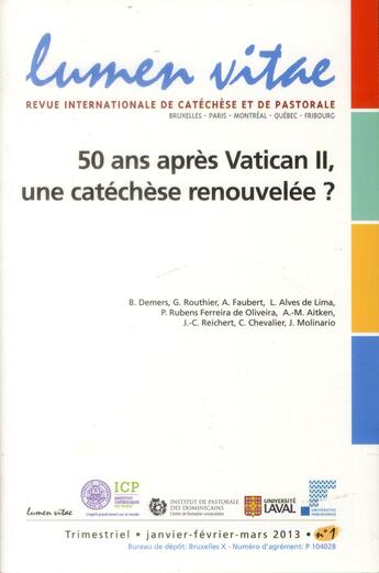 Couverture du livre « 50 ans apres vatican ii, une catechese renouvelee ? » de  aux éditions Lumen Vitae