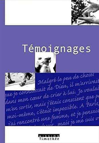 Couverture du livre « Témoignages » de  aux éditions Cocebal