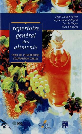 Couverture du livre « Répertoire général des aliments ; table de composition (2e édition) » de  aux éditions Quae