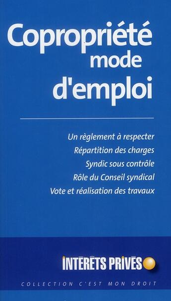 Couverture du livre « Copropriété mode d'emploi » de Collectif Grf aux éditions Revue Fiduciaire