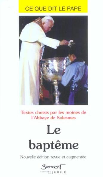 Couverture du livre « Le bapteme, numero 3 » de  aux éditions Jubile