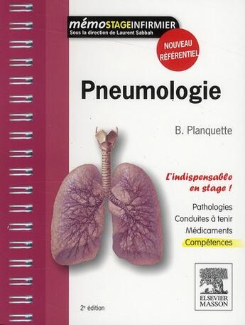 Couverture du livre « Pneumologie ; l'indispensable en stage (2e édition) » de B. Planquette aux éditions Elsevier-masson