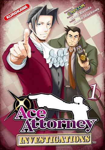Couverture du livre « Ace attorney investigations Tome 1 » de Kazuo Maekawa et Kenji Kuroda aux éditions Kurokawa
