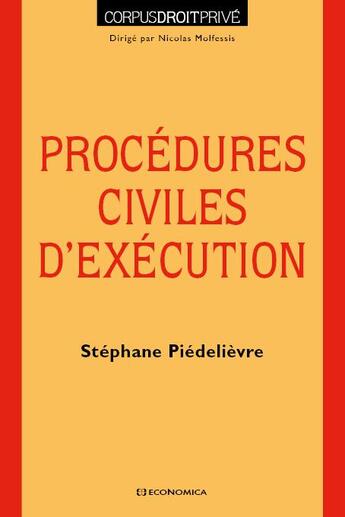 Couverture du livre « PROCEDURES CIVILES D'EXECUTION » de Stephane Piedelievre aux éditions Economica