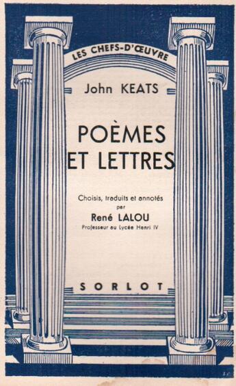 Couverture du livre « Poèmes et lettres » de John Keats aux éditions Nel