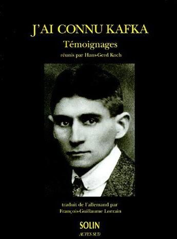 Couverture du livre « J'ai connu Kafka » de  aux éditions Actes Sud