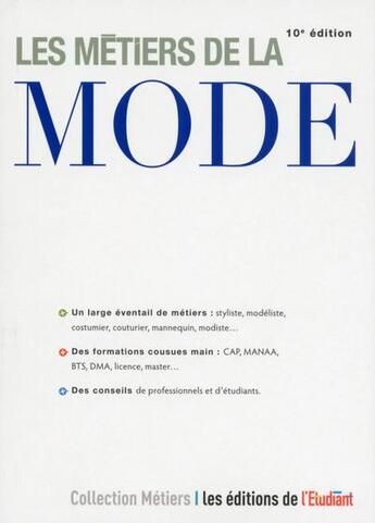 Couverture du livre « Les métiers de la mode (10e édition) » de Sara Roumette aux éditions L'etudiant