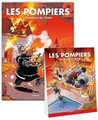 Couverture du livre « Les Pompiers - tome 02 + calendrier 2025 offert_novembre : Hommes au foyer » de Christophe Cazenove et Stedo et Christian Favrelle aux éditions Bamboo