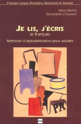 Couverture du livre « Je lis et j'ecris le francais » de Barthe/Chovelon aux éditions Pu De Grenoble